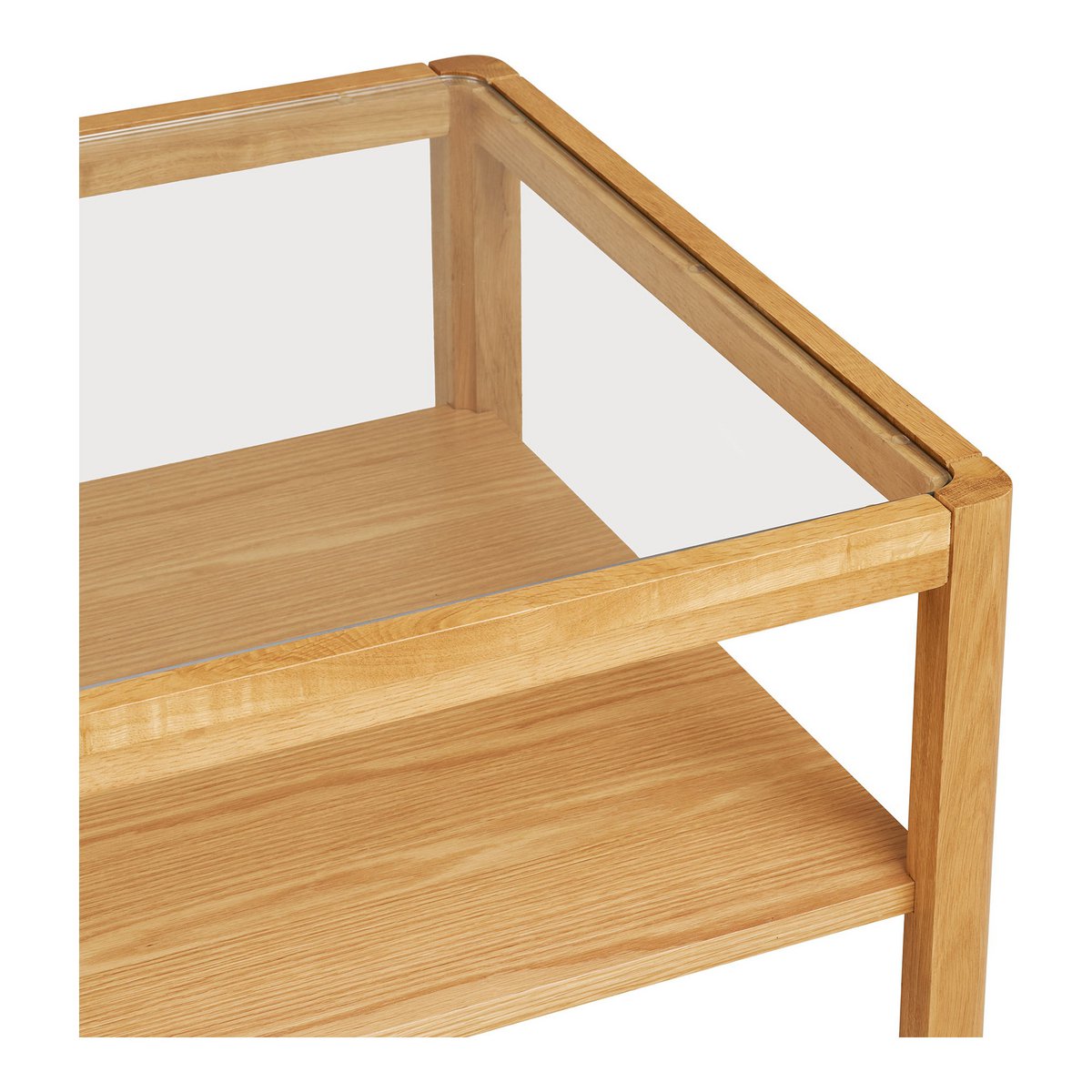 Lourmarin Couchtisch, Eiche/Eichenfurnier/gehärtetes Glas, natur, 110x60x45 cm