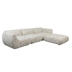 Sofa Amsterdam 4-Sitzer + Ottomane Weiße Glyphen