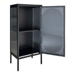 Adelaide Vitrine – Schwarz, Stahl/Glas, 50 x 35 x 110 cm