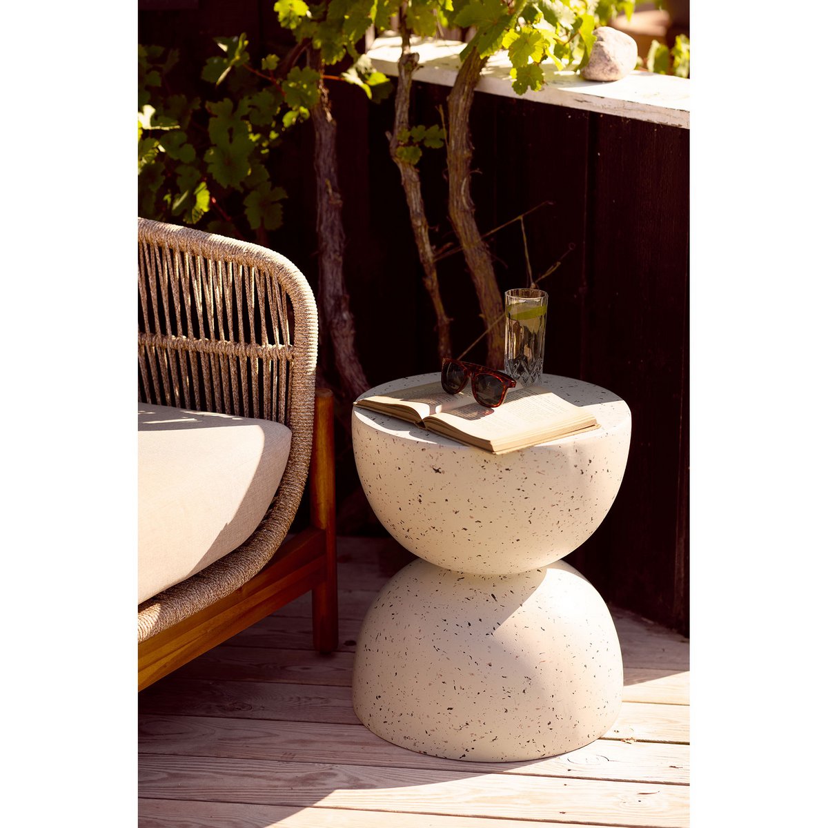 Bonita Beistelltisch, Fiberclay, Terrazzo-Optik, ø40x45 cm