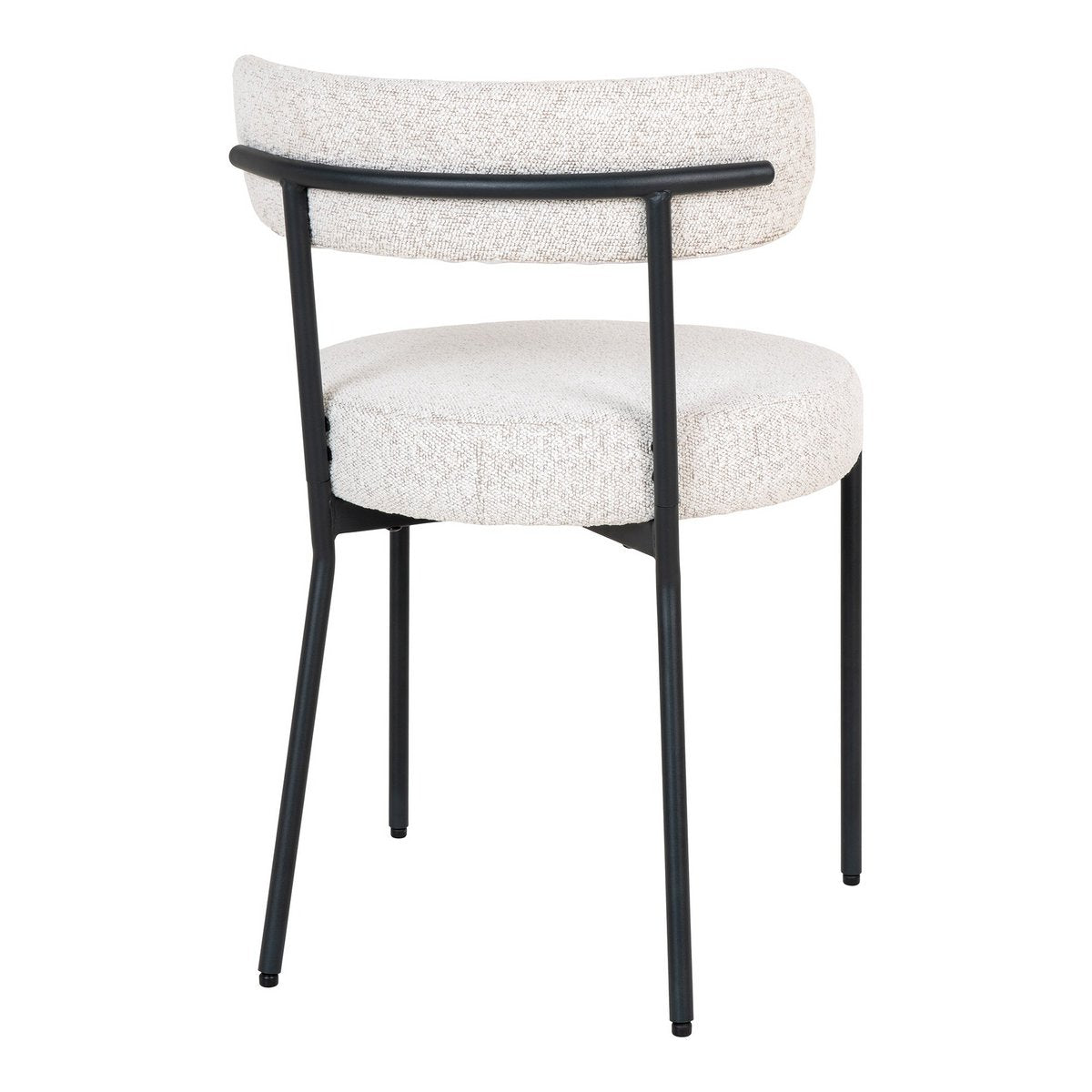 Badalona Esszimmerstuhl – Weißes Bouclé, schwarze Beine – 2er-Set