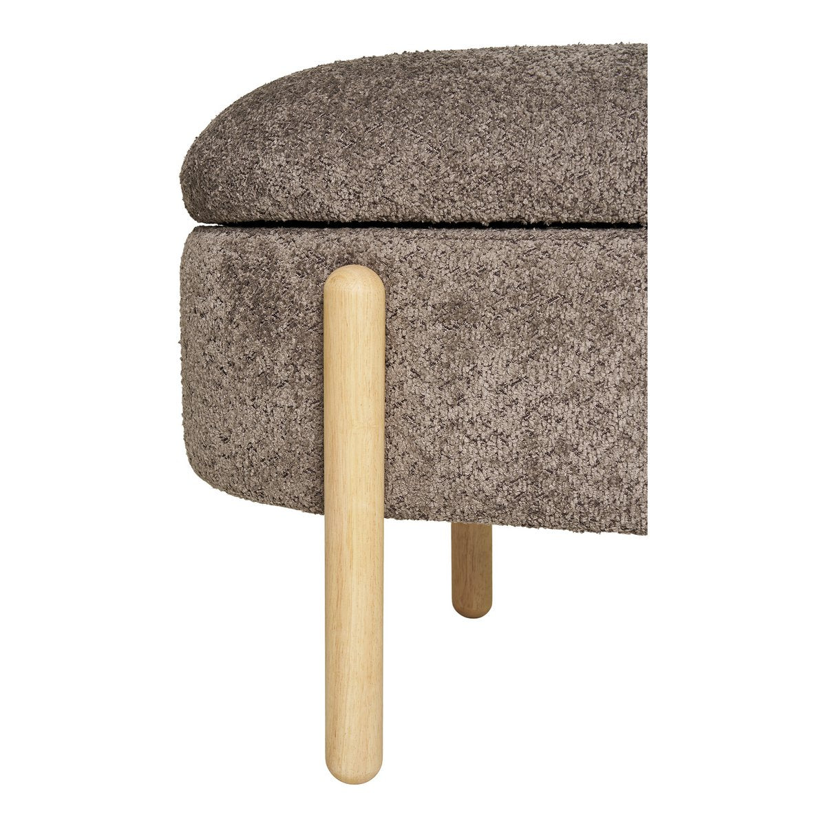 Branca Bank – Braun/Natur, Polyester/Schaum/Sperrholz, 98 x 41 x 48 cm