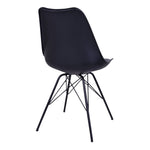 Oslo Esszimmerstuhl – PU-Leder, geformter Kunststoff, Metall, Schwarz – 2er-Set