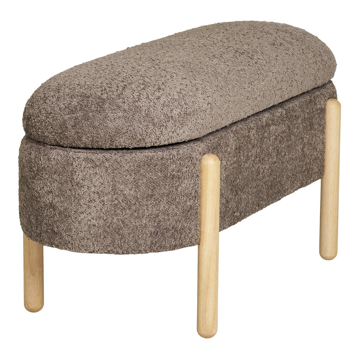 Branca Bank – Braun/Natur, Polyester/Schaum/Sperrholz, 98 x 41 x 48 cm