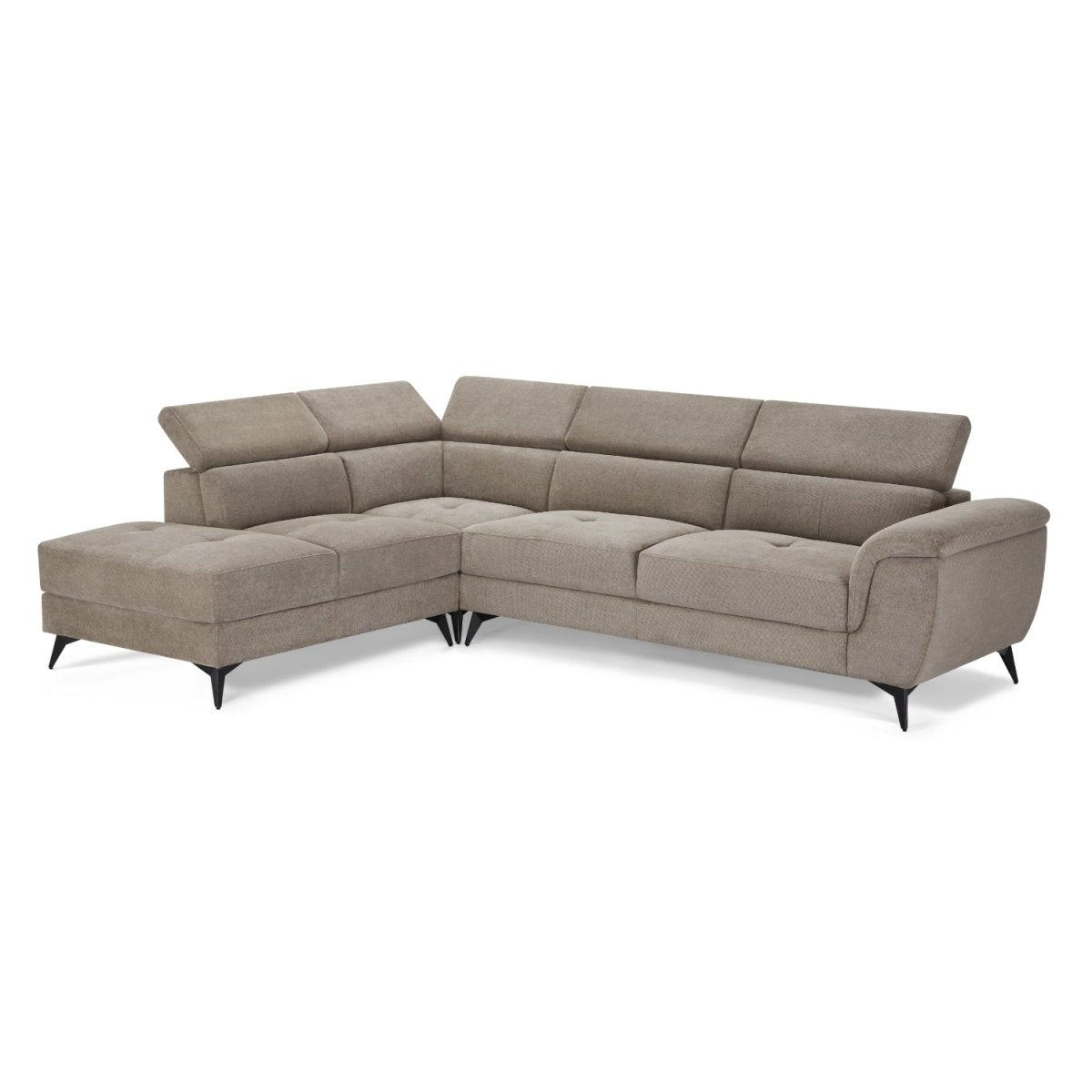 L-Form Ecksofa Links - Stoffbezug Beige