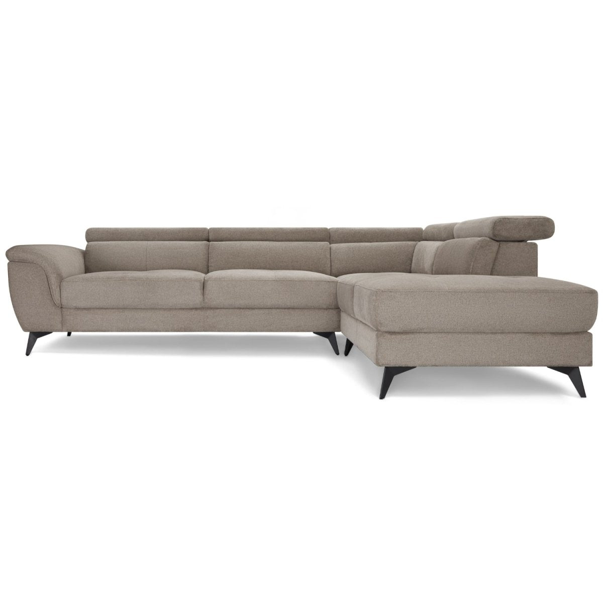 L-Form Ecksofa Rechts - Stoffbezug Beige