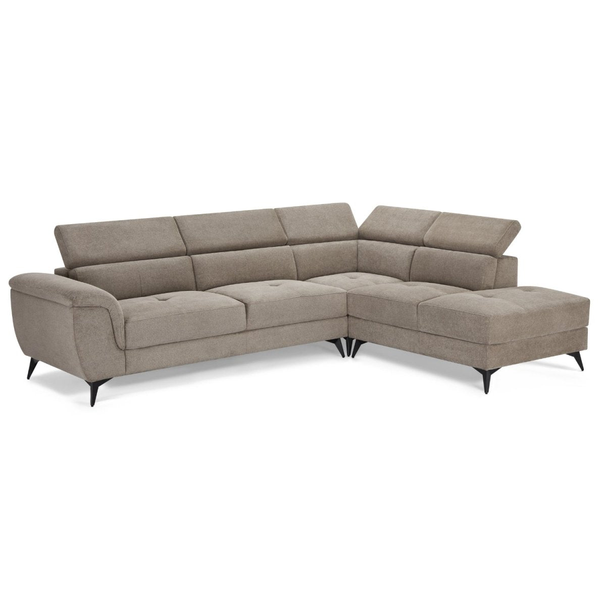 L-Form Ecksofa Rechts - Stoffbezug Beige