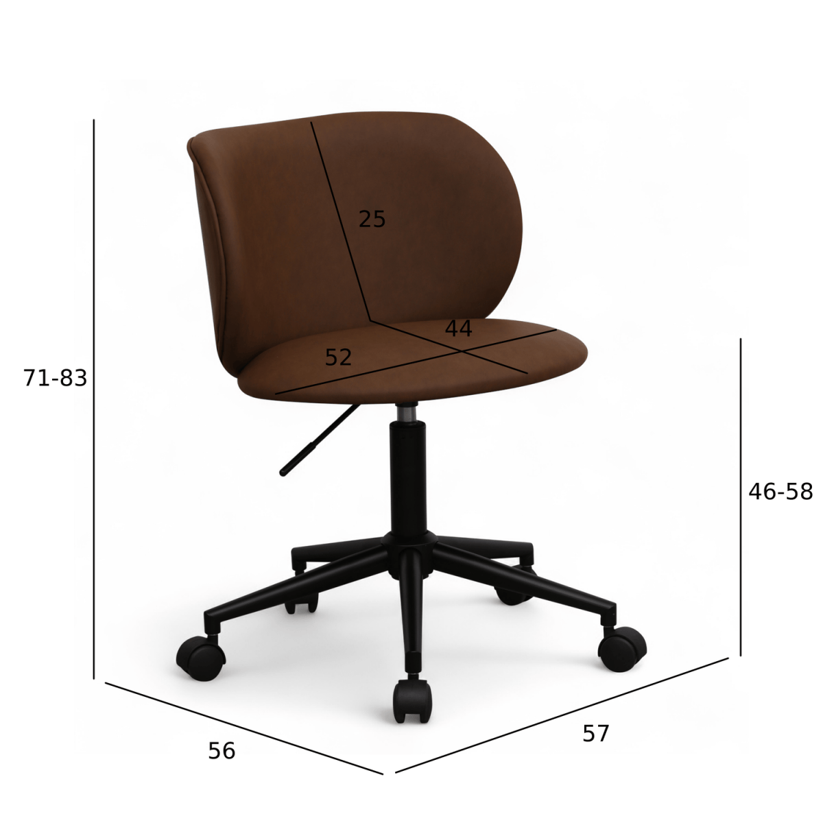 Bobo Bürostühle - Kunstleder Dunkelbraun