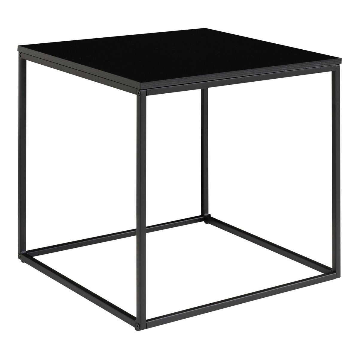 Vita Beistelltisch – Stahl, Spanplatte, Melaminfolie, Schwarz – 45 x 45 x 45 cm