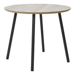 Aalst Couchtisch – Schwarz/Beige, Stahl, MDF, Ø55x45cm