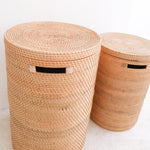 Wäschekorb mit Deckel, Aufbewahrungskorb aus Rattan SARI (2 Größen)