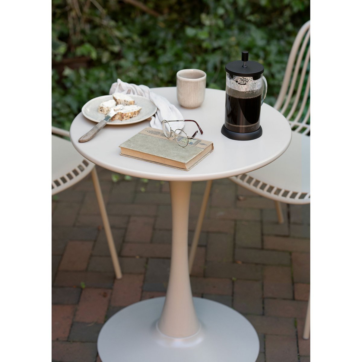Meira Bistrotisch, Stahl, Taupe, ø60x72 cm
