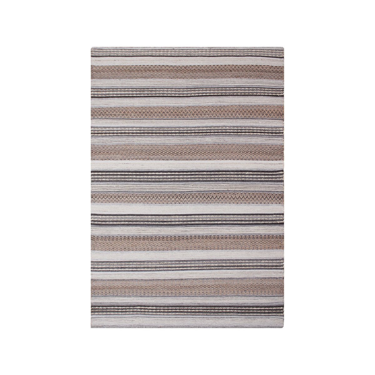 Morena Teppich – Jute, Wolle, Baumwolle, Natur/Grau – 160 x 230 cm