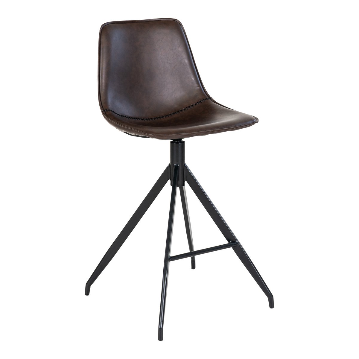 Monaco Thekenstuhl – Braun, PU/Stahl, 51 x 44 x 96 cm – 2er-Set
