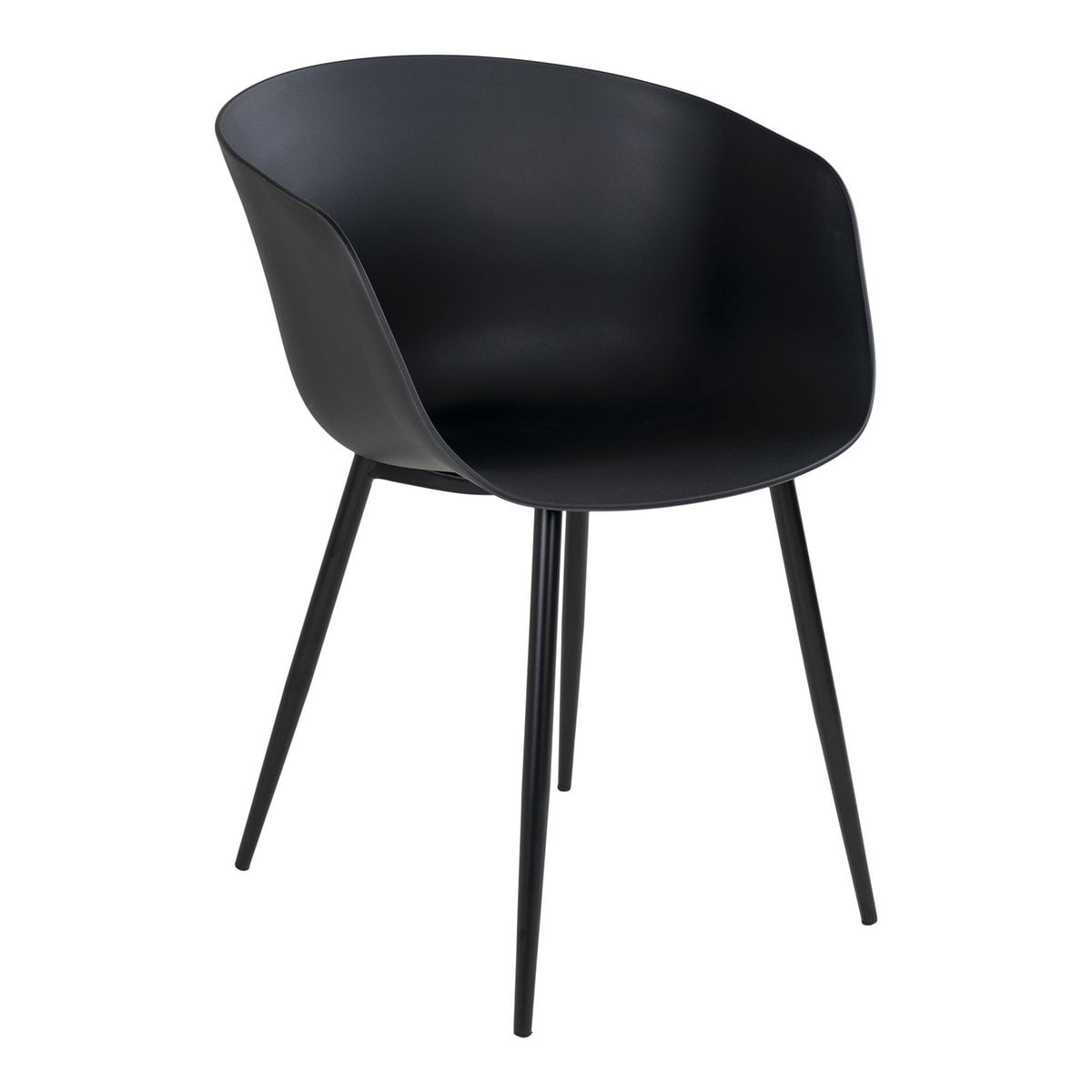 Roda Esszimmerstuhl – Schwarz, PP/Stahl, 53 x 54,5 x 79 cm – 2er-Set