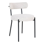 Badalona Esszimmerstuhl – Weißes Bouclé, schwarze Beine – 2er-Set