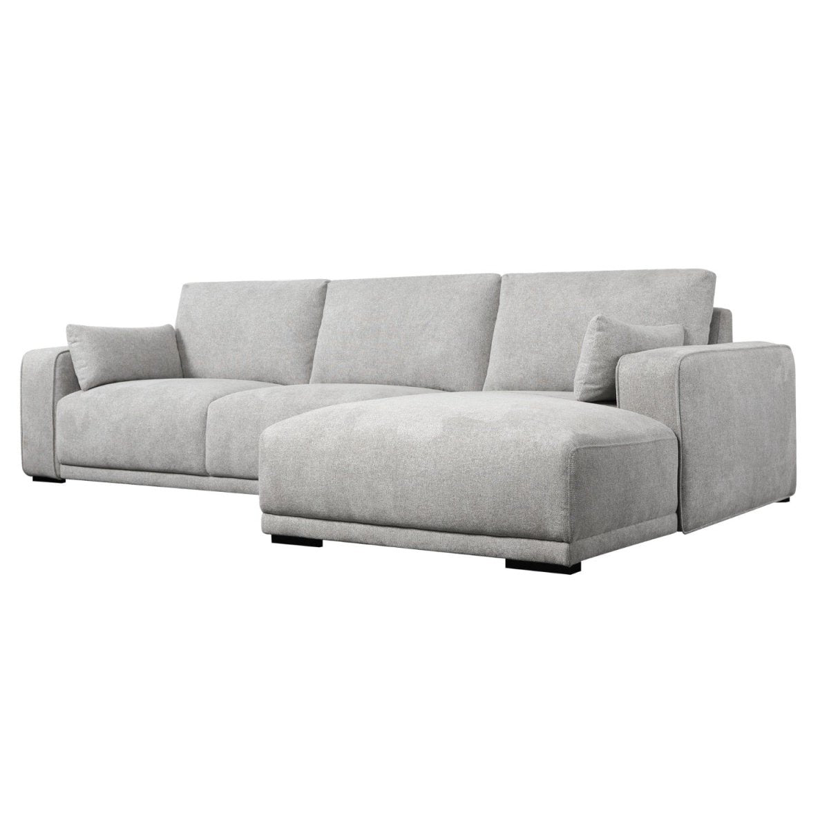L-Form Ecksofa Rechts - Stoffbezug Grau