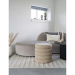 Brooklyn Pouf - MDF, Kiefernholz, Schaumstoff, Polyester, Beige - Ø44x44 cm