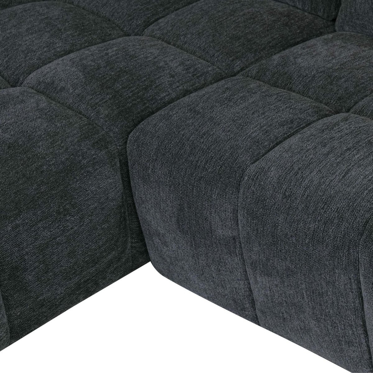 L-Form Ecksofa Links - mit Elektrische Relaxfunktion, USB - Stoffbezug Grau
