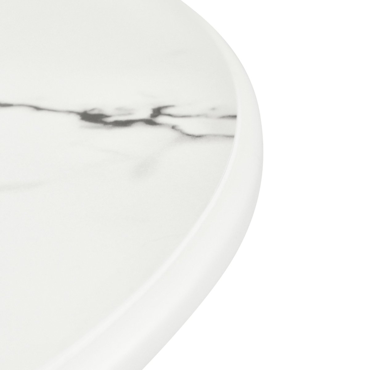 Couchtisch 2er Set ø60/80 cm - Marmoroptik & Lamellenoptik Weiß