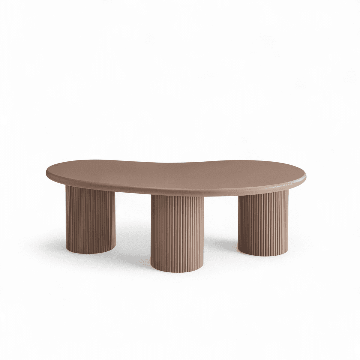 Couchtisch Nierenförmig 130x70 cm - Mocca Mousse