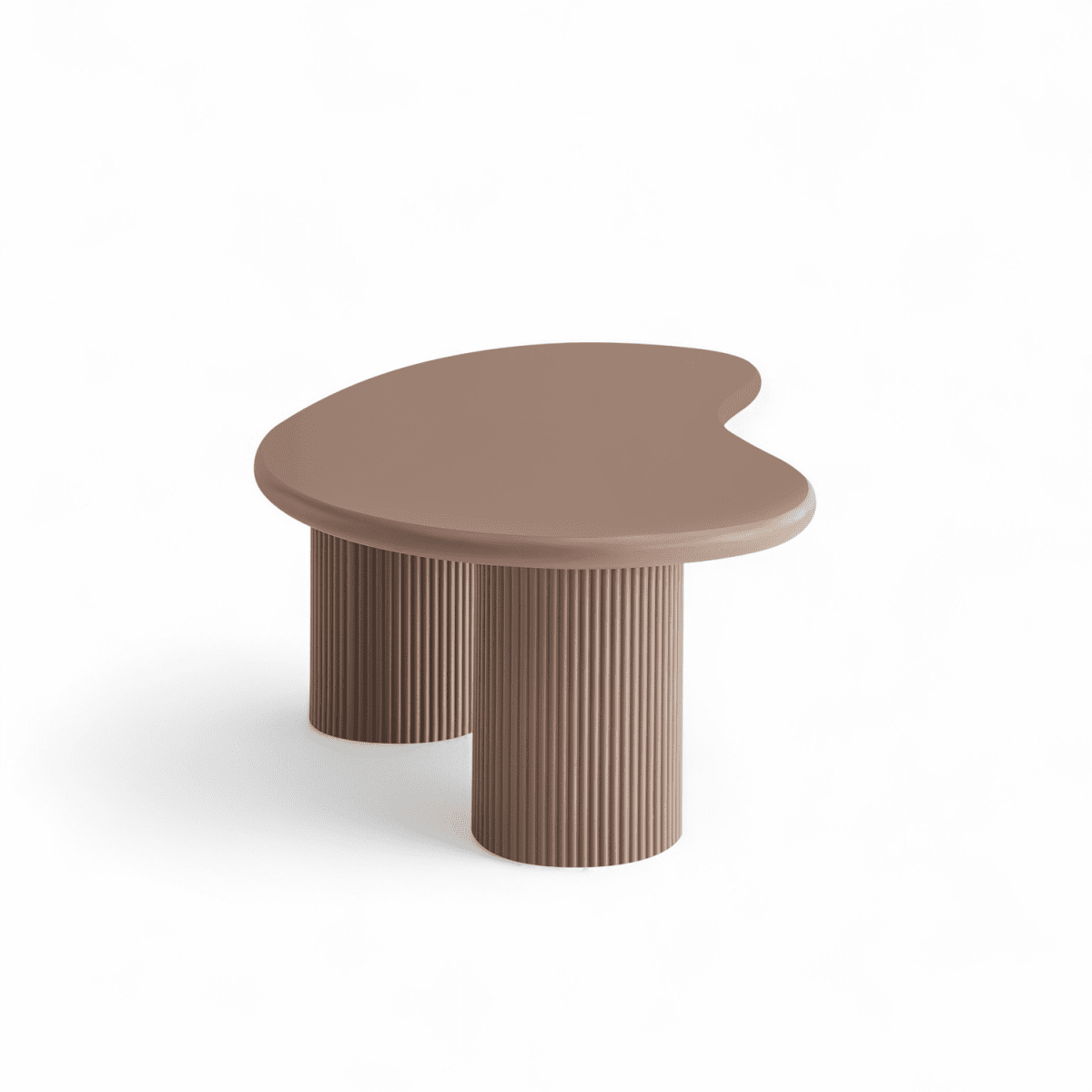 Couchtisch Nierenförmig 130x70 cm - Mocca Mousse