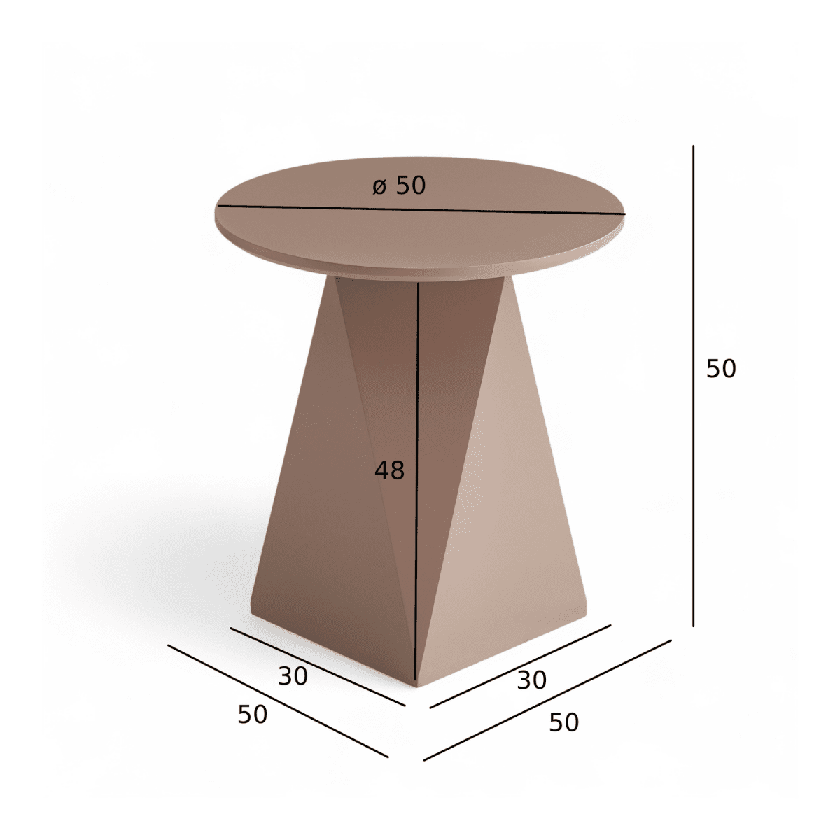 Couchtisch Rund ø50 cm - Mocca Mousse