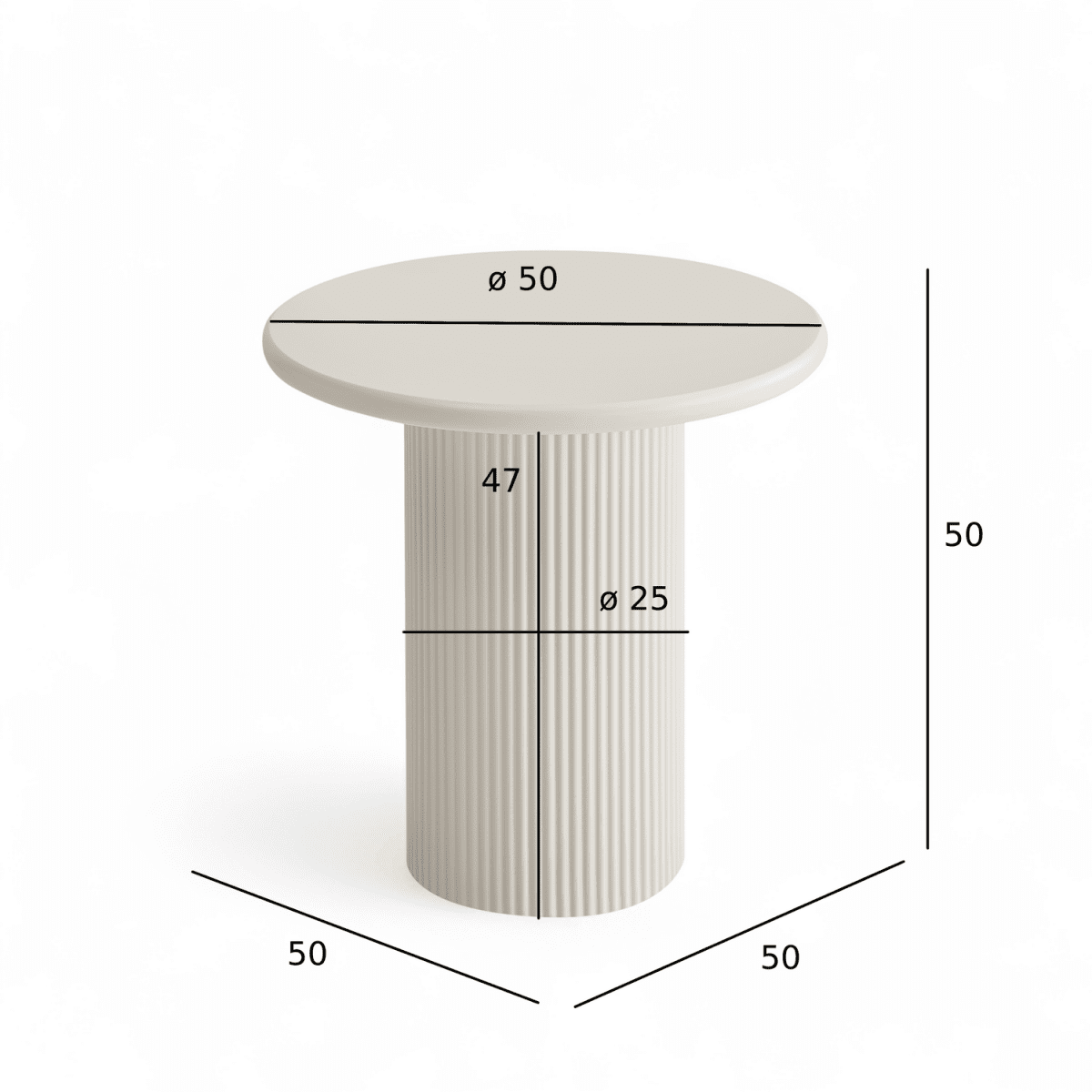 Couchtisch Rund ø50 cm - Weiß