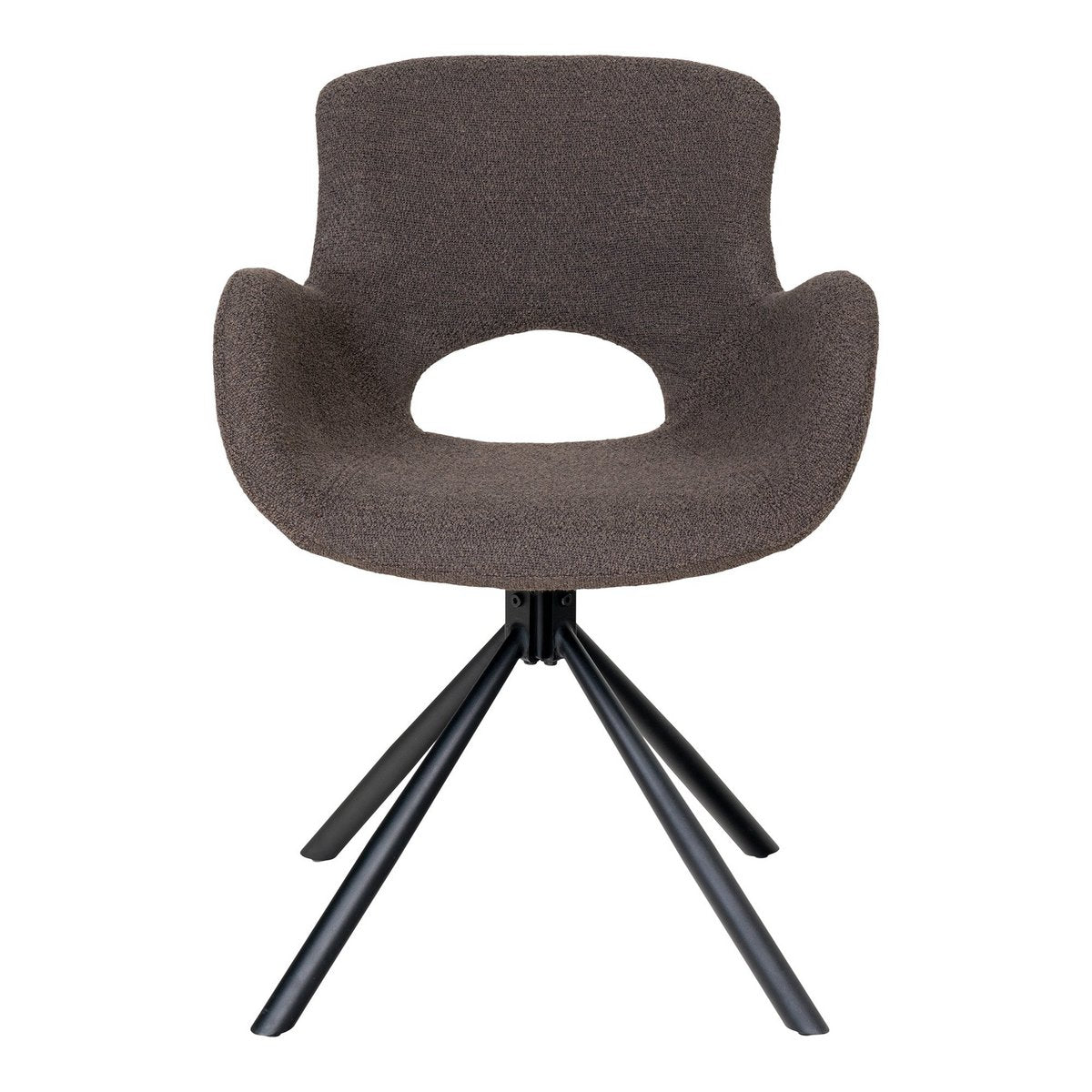 Amorim Esszimmerstuhl – Mushroom Bouclé, schwarzes Drehgestell – 2er-Set