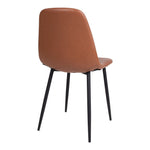Stockholm Esszimmerstuhl – Braun, PU-Leder, schwarze Metallbeine, 54 x 44 x 88 cm – 2er-Set