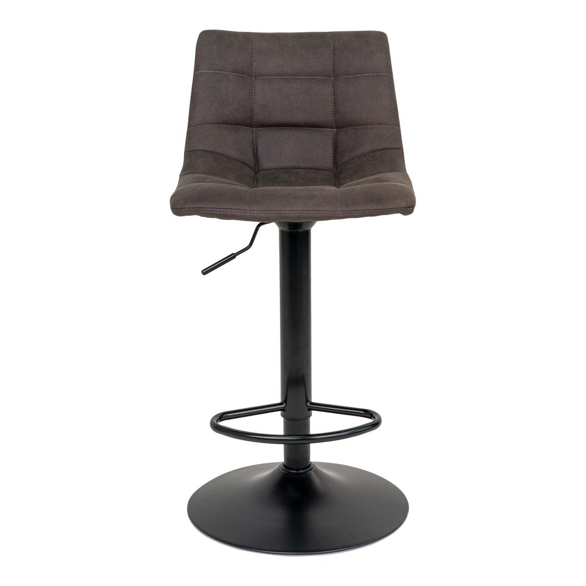 Middelfart Barstuhl – Dunkelgrau, Mikrofaser, schwarze Metallbeine, 43 x 43 x 88/108 cm – 2er-Set
