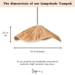 Boho Lampenschirm – Große Raffia-Deckenleuchte – Natürliche Pendelleuchte – Handgefertigte Deckenlampe aus Raffia TAMPAH (Ø 53 cm)