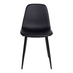 Stockholm Esszimmerstuhl – Schwarz, PU-Leder, schwarze Metallbeine – 2er-Set