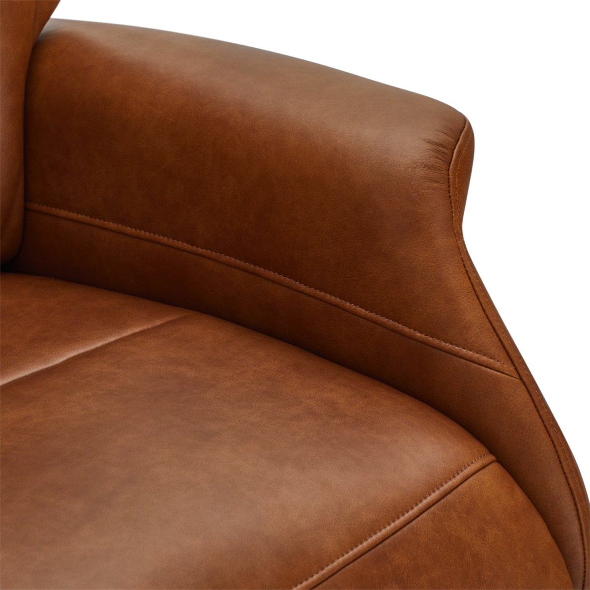 Manueller Relaxsessel - Echtleder Cognac Braun