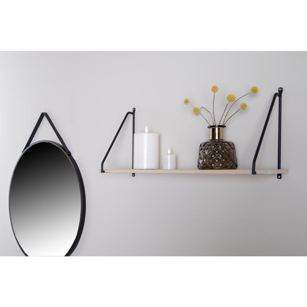Arnhem Regal – Stahl, Holz, Schwarz/Natur – 65 x 17 x 27 cm