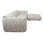 Sofa Amsterdam 4-Sitzer + Ottomane Weiße Glyphen