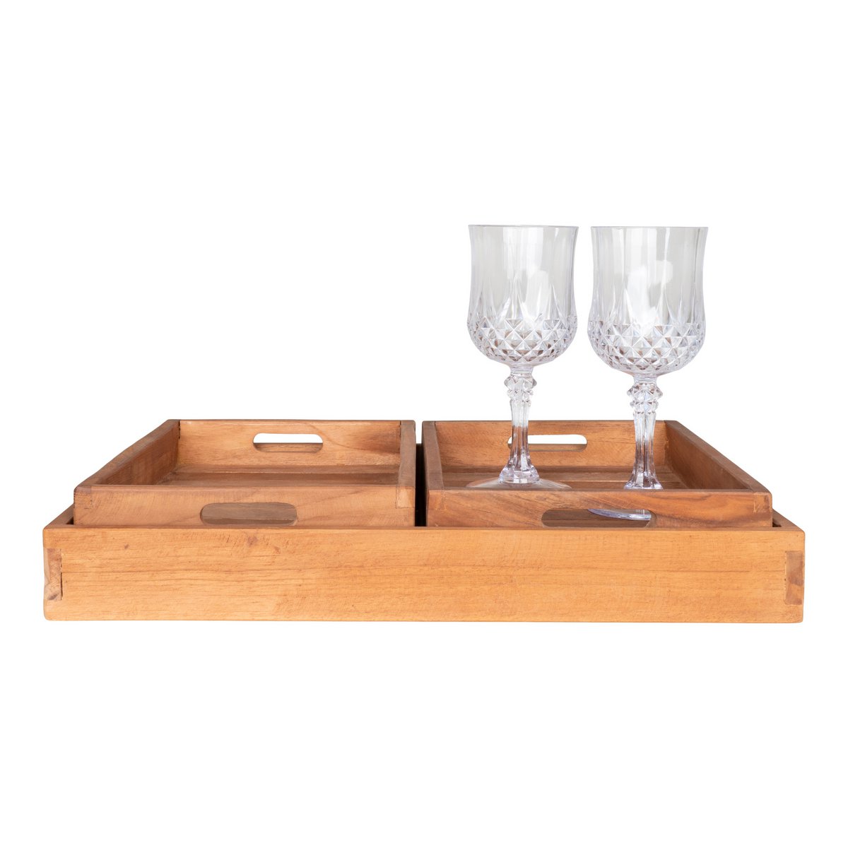 Faro Tablett – Teak, Natur, 3er-Set