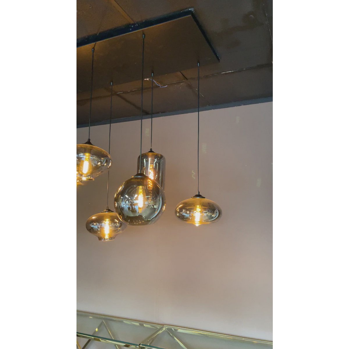Ava Hängelampe Rauchglas 7-Licht