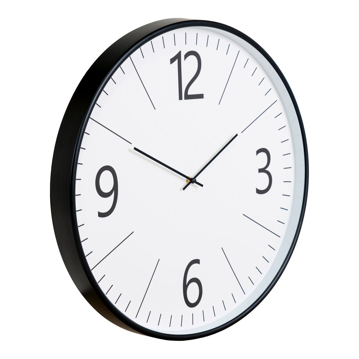 Biel Wanduhr - Schwarz/Weiß, Glas/Kunststoff, Ø51 cm