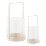 Kerzenhalter Hurricane, Glas/Metall, beige, 2er-Set