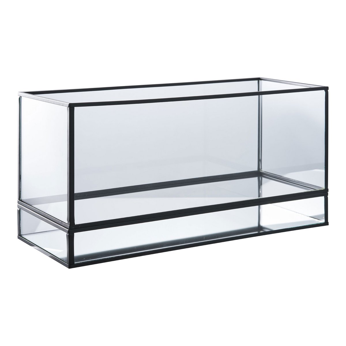 Hurricane Kerzenhalter – Schwarz, Glas, Metall, 30 x 12 x 15 cm