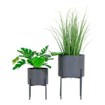 Pavia Blumentöpfe – Grau, Stahl – 2er-Set