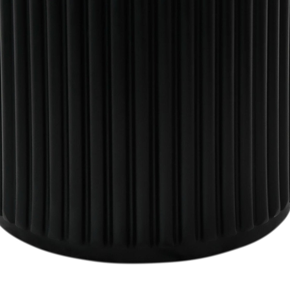 Couchtisch Rund ø60 cm - Marmoroptik & Lamellenoptik Schwarz