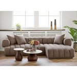 Heide Couchtisch, Mangoholz/Marmor, dunkelbraun/weiß, ø70x35 cm