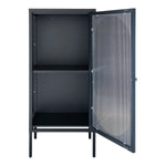 Adelaide Vitrine – Schwarz, Stahl/Glas, 50 x 35 x 110 cm