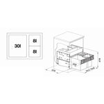 BLANCO Einbaumülleimer Select II 60/3 Orga, 526210, 60cm Schrankbreite, Kunststoff, 1x 30 & 2x 8 Liter