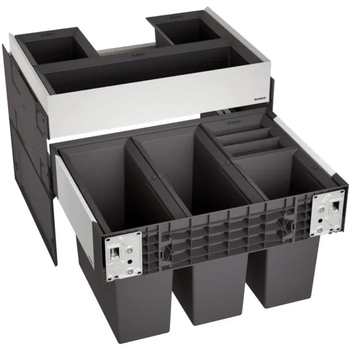 BLANCO Einbaumülleimer Select II 60/4 Orga, 526211, 60cm Schrankbreite, Kunststoff, 2x 15 & 2x 6 Liter