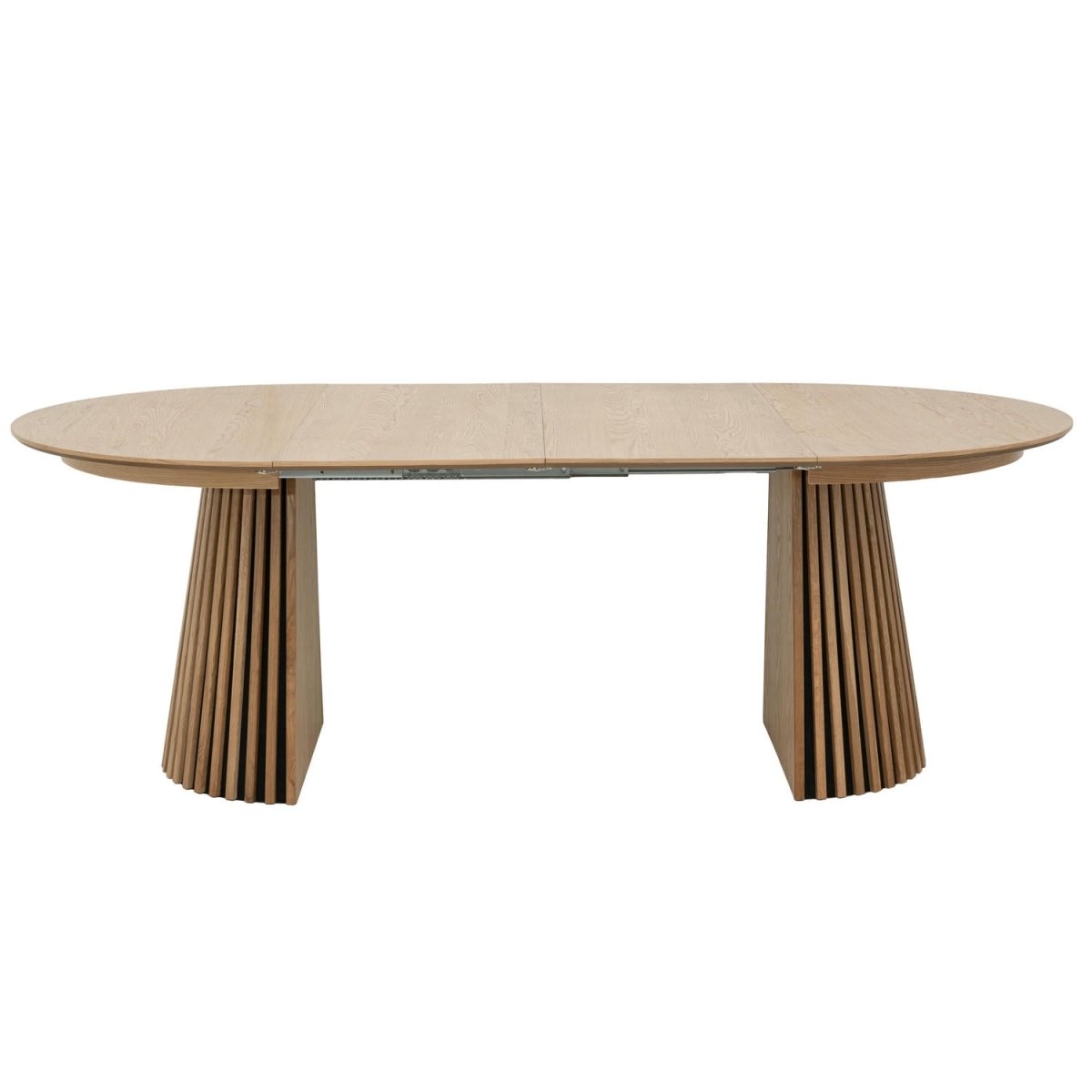 Essgruppe mit 4 Stühle und Esstisch - ø120 cm - Ausziehbar bis 220 cm Wildeiche