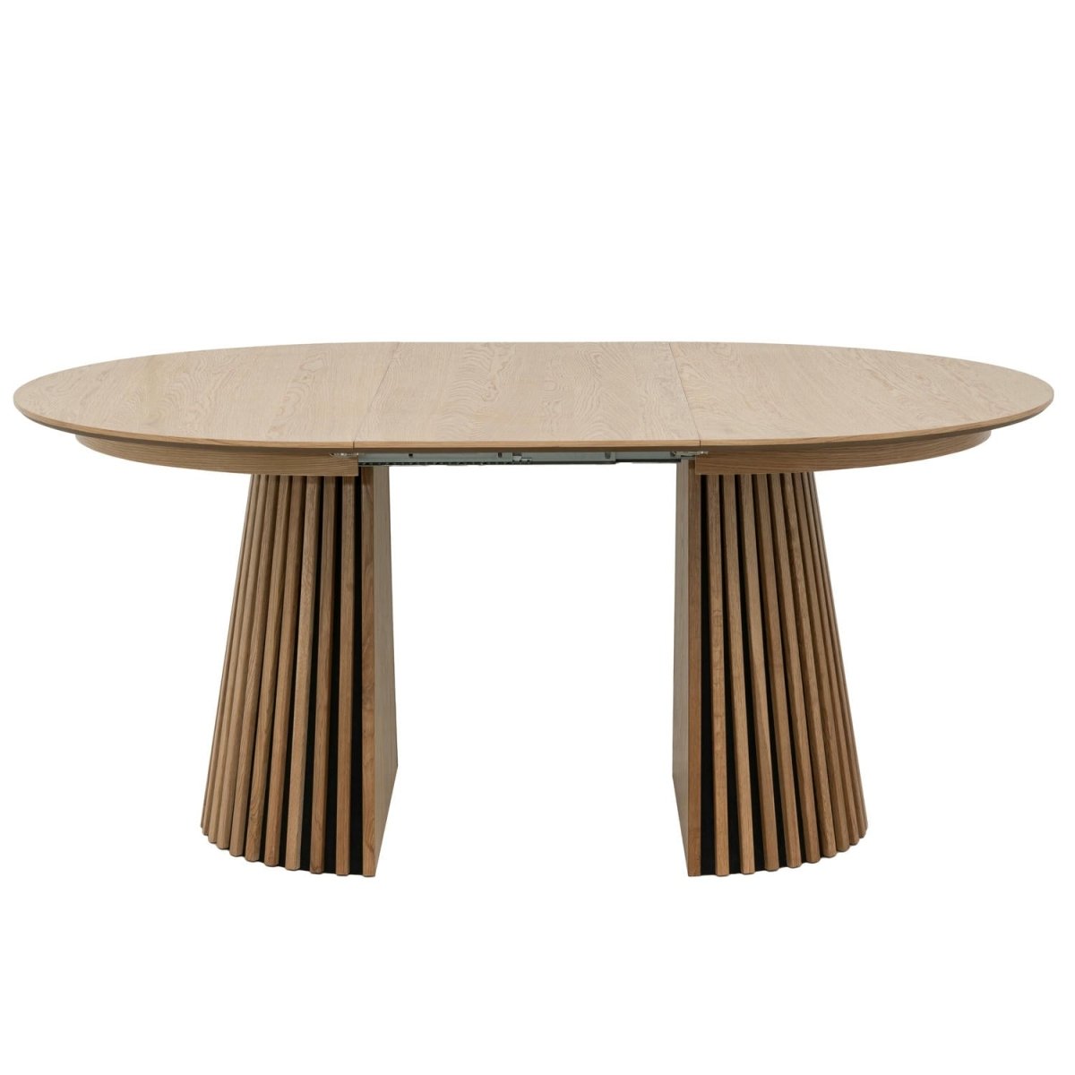 Essgruppe mit 6 Stühle und Esstisch - ø120 cm - Ausziehbar bis 220 cm Wildeiche