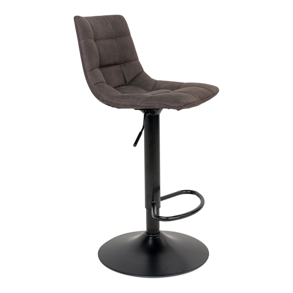 Middelfart Barstuhl – Dunkelgrau, Mikrofaser, schwarze Metallbeine, 43 x 43 x 88/108 cm – 2er-Set